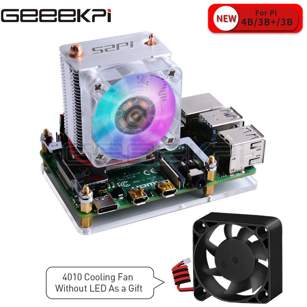 Pi Cooler - GeeekPi temizle siyah buz kulesi soğutma