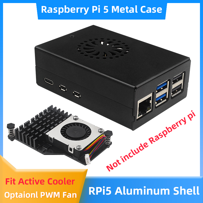 Pi Cooler - Raspberry Pi 5 Alüminyum Alaşımlı Kasa