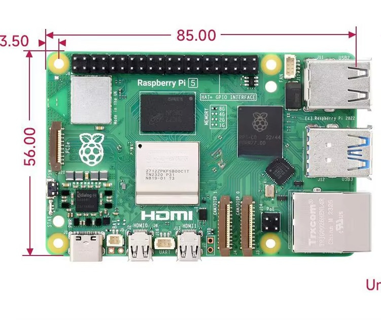 Raspberry Pi 5 - Raspberry Pi 5, Broadcom BCM2712 Dört