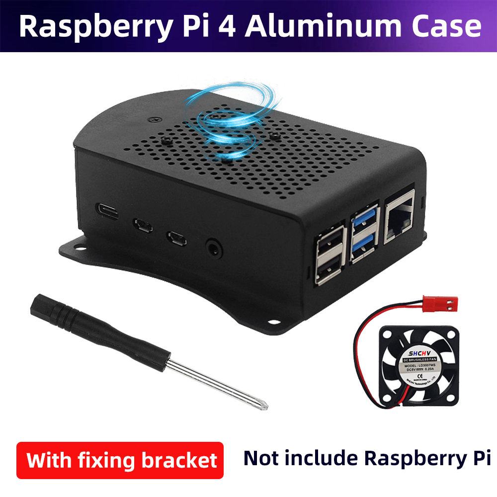 Pi 4 Case - Ahududu Pi 4 alüminyum alaşım kasa